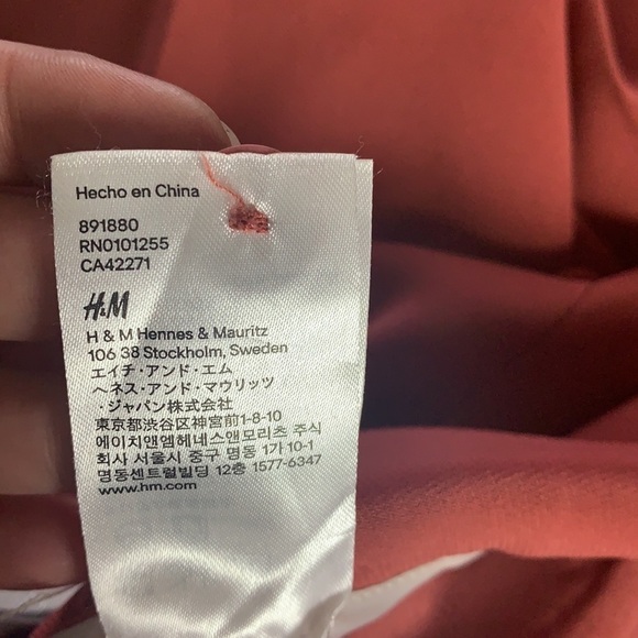 H&m dark peach dress pants with belt/buttons design size 4 - Picture 12 of 15